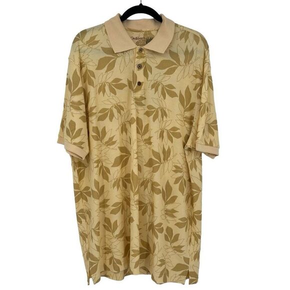 Caribbean Silk Blend Men’s Short Sleeve Hawaiian Shirt Yellow XL NWT - Picture 1 of 8